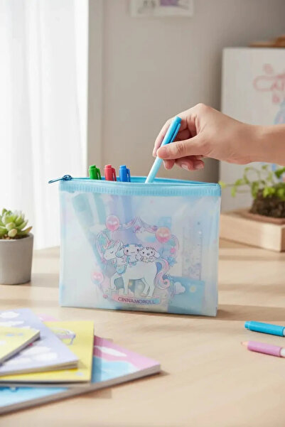 Miniso Sanrio Lisanslı PVC Şeffaf Kalemlik (14*12cm) - Cinnamoroll