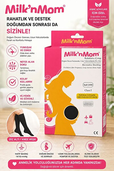 milk'nmom anne sütü sağım seti جوارب مريحة مضادة للدوالي للجنسين مقاس Xl