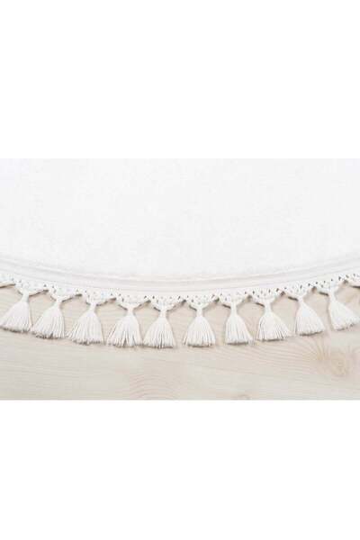 Valery Home Vl Yuvarlak Comfort Ponpon Saçaklı Peluş Halı Beyaz