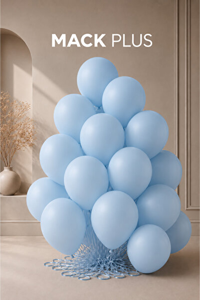 MACK PLUS 10’lu Açık Mavi Pastel Balon Seti – 12 inç | Yumuşak ve Ferah Parti...