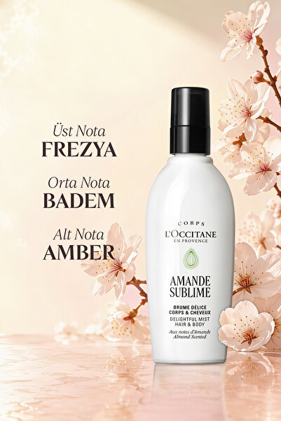 L'Occitane Badem Saç ve Vücut Spreyi - Misti, Tatlı Badem, Bergamot ve Frezya Notaları, 100 ml