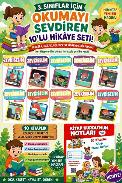 5 Renk Yayınları 3 .Sınıf Öğrencileri İçin Zevkle Okuyacağı 10 lu Hikaye Seti...