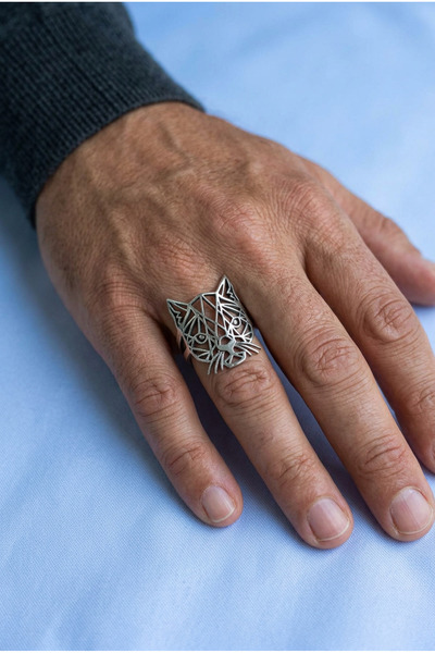 Begondio Cat Special Design Masculine Adjustable Men's Ring