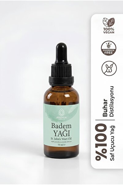 AROVİA Sweet Almond Oil Natural Cold Pressed 50ml in Dropper Glass Bottle Alm...