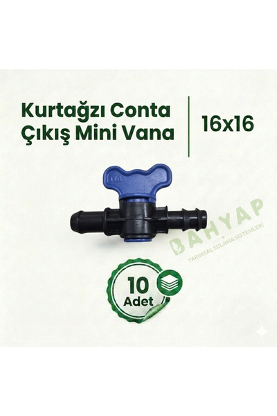 Bahyap Damlama Sulama Kurtağzı Conta Çıkış Mini Vana 16x16 (10 Adet)