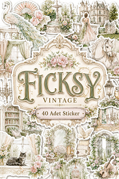 Ficksy مجموعة ملصقات فرنسية عتيقة - 40 قطعة من الملصقات