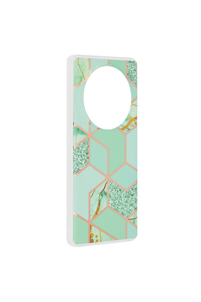Techsuit Carcasă pentru Honor Magic6 Lite - Seria Marble - Hexagon Verde