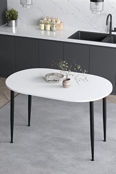Mufian Concept İskandinav Bohem Oval 60x90 CM Beyaz Tabla Mutfak - Yemek- Bal...