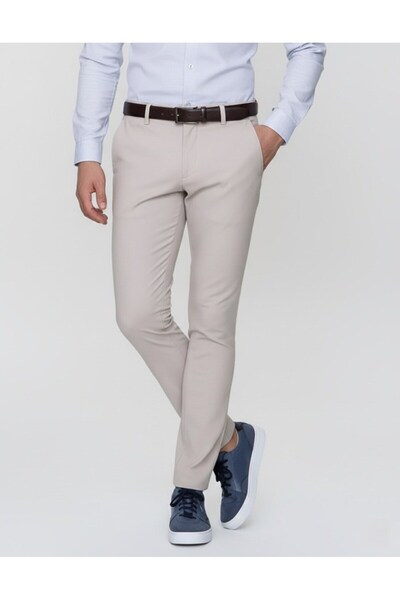 Efor Slim Fit Yan Cep Esnek Pamuklu Casual Bej Pantolon P 1088