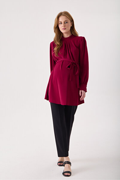 KATLİN MATERNİTY WEAR Hamile Jessica Kumaş Bluz ,Yaka fermuar Kollar Düğme De...