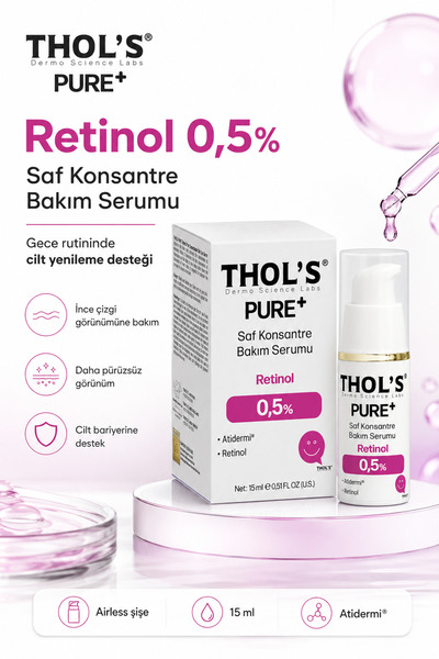 THOLS TB64 PURE+%0.5 Saf Retinol Yaşlanma Karşıtı Leke Karşıtı ve Gözenek Sık...