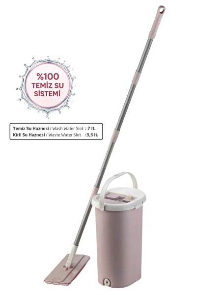 VİP AHMET Junior Yeni Nesil Tablet Mop Temizlik Seti Pembe (Temiz & Kirli Su ...