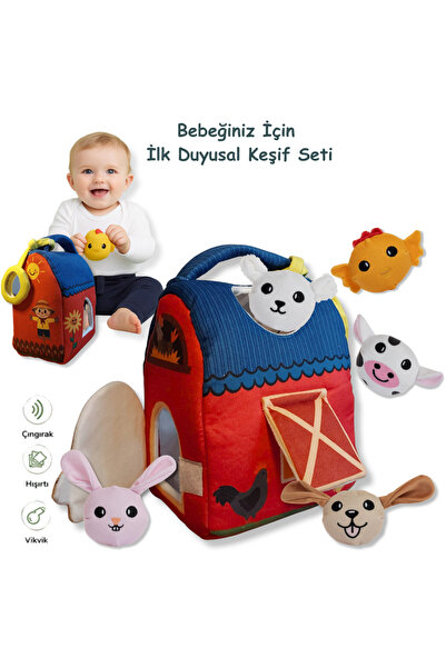 Momely Bebek Duyusal Oyuncak Seti 6 Ay+ Peluş Çiftlik Evi ve Hayvanlar, My Fi...