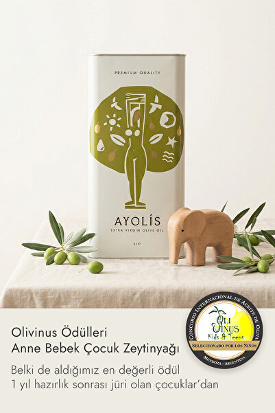Ayolis Premium Anne Bebek Çocuk Zeytinyağı 5 Lt Ödüllü Ilk Hasat Soğuk Sıkım Natürel Sızma Zeytinyağı