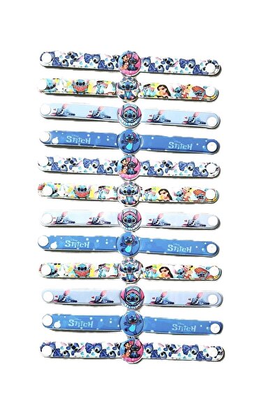 şahane parti Stitch Temalı 12 Adet Desenli Bileklik