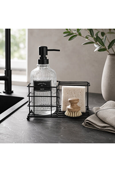 KRD Home Sıvı Sabunluk Otantik Yuvarlak Metal Standlı 500ml KRD-6785