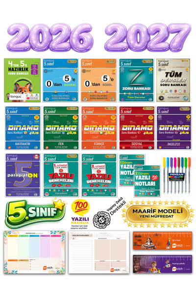 Tonguç Yayınları 5. Sınıf 4 Ten 5 E Hazırlık Seti - Dinamo Deneme Zoru Bankas...