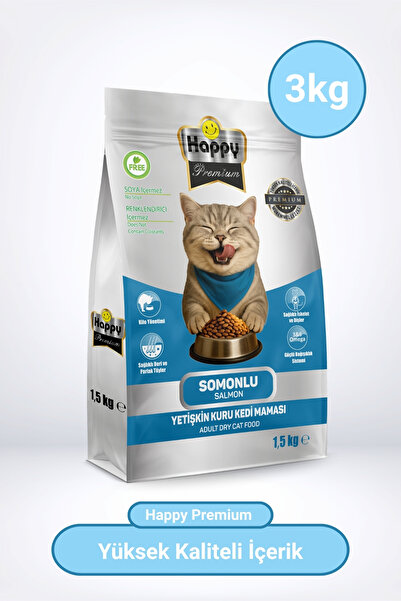Happy Somonlu Kuru Kedi Maması 3 Kg