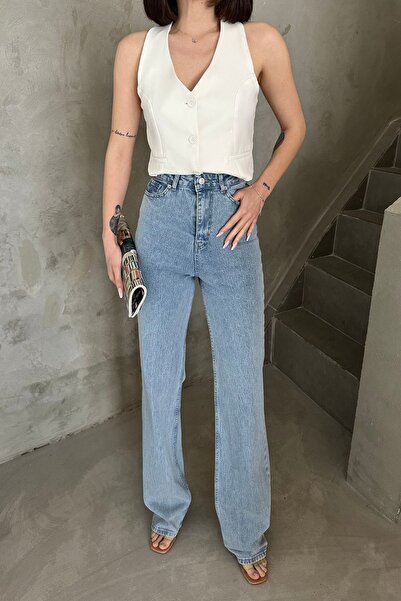 XRAY JEANS Γυναικείο ψηλόμεσο φαρδύ τζιν Palazzo B.blue