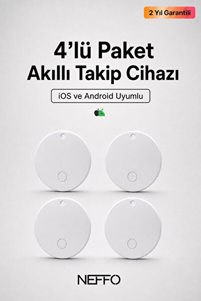 NEFFO 4lü Paket Android & İOS Uyumlu Smart Tag Google Akıllı Takip Cihazı - (...