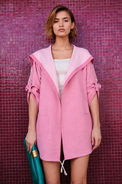 armonika Jachetă de sezon cu imprimeu floral fucsia ARM-20K024030