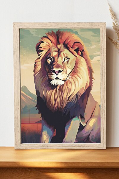 Luna Marissa Αφίσα Lion - Αφίσα ψηφιακής τέχνης από γυαλιστερό χαρτί χωρίς πλ...