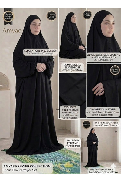AMYAE One Piece Islamic prayer dress women with long sleeve - Prayer Clothes for Women - Namaz Prayer Dress Abaya