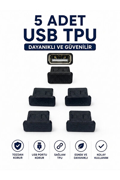 emrebilisim USB Toz Tıpası Premium Dayanıklı USB Port Koruyucu Kapak Seti - S...