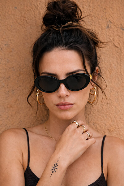 CLAREX Raww Model Women's Sunglasses |   Black Oversize Frame |   Gold Detail...
