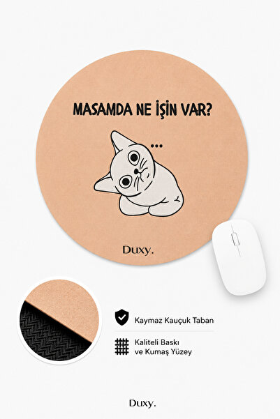 Duxy Mouse Pad din cauciuc Spirili, 19 cm, bază anti-alunecare, confortabil ș...
