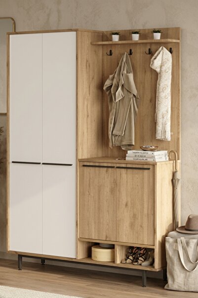 L'occi Concept Living Modern Portmanto Vestiyer Ayakkabılık - Metal Ayaklı Ra...