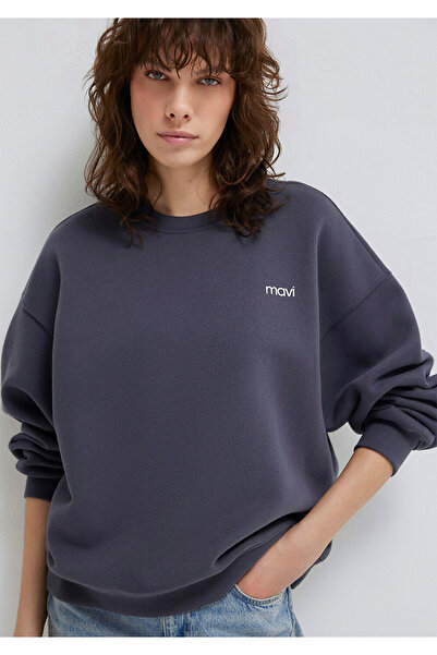 Mavi Anthrazit Sweatshirt mit Logo-Druck 1S10490-80932