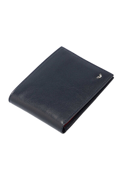 Tergan Navy Blue Genuine Leather Men's Wallet - S1Ce00001211-Z47