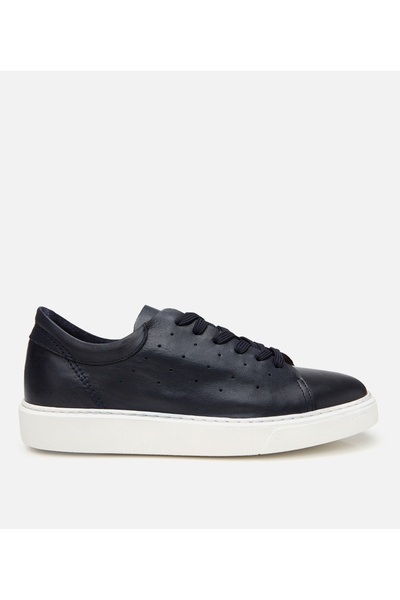 Hotiç Men's Leather Navy Blue Light Sole Sports Shoes