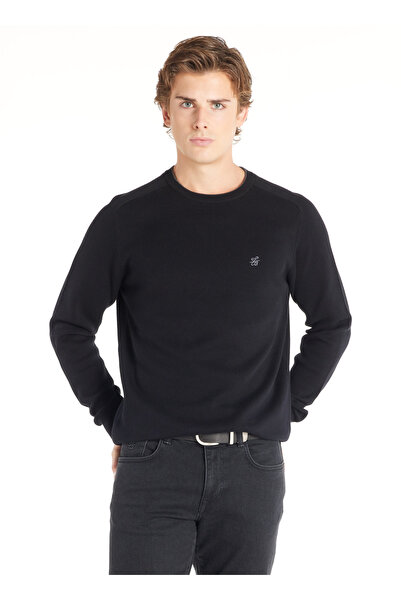 Ted Baker Siyah Erkek Bisiklet Yaka Standart Kazak TBMRKW1098