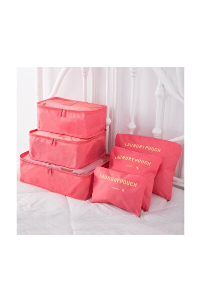 Ecrou 6 τεμαχίων Travel Organizer Ροζ