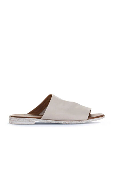 Bueno Shoes Gray Leather Women's Flat Slippers 01Wq2009