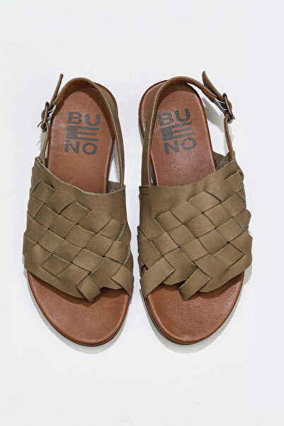 Bueno Shoes Sandale flip-flop pentru femei din piele verde 01wq0506
