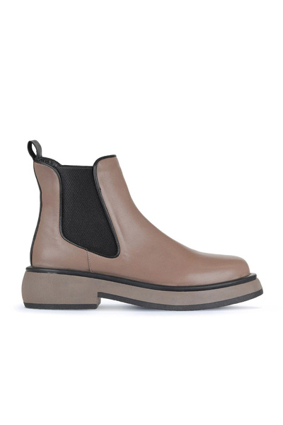 Bueno Shoes حذاء مسطح نسائي من جلد المنك باللون الرمادي 01wz4501