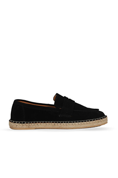 Bueno Shoes Black Suede Men's Espadrille Shoes