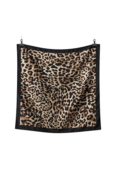 AGAPI Eșarfă din satin cu imprimeu leopard pentru femei, 50x50 cm – Bandană p...