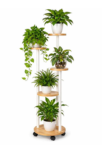 OEM Suport inalt pentru plante cu 5 niveluri si roti – raft colt pentru flori...