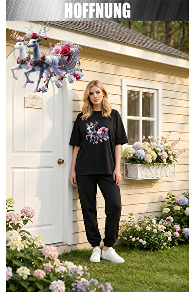 HOFFNUNG طقم كاجوال للجنسين بأكمام قصيرة مع طباعة 2Cherries HOFFNING للخارج ف...