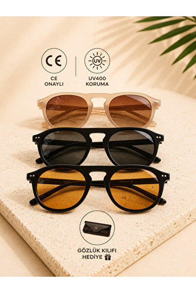 WATCHOFROYAL Triple Set Re1107 Rose-Black-Black Orange Sunglasses