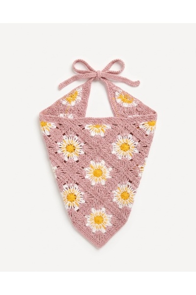 Daisy Dolly Anne - Çocuk Kroşe Örgü Bohem Tarz Bandana