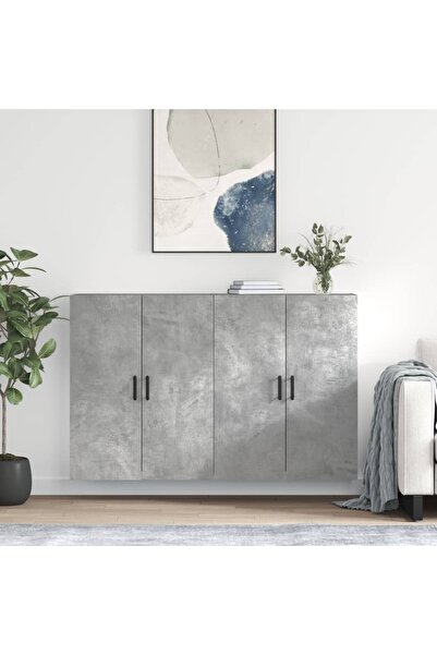 Concept Dulap cu montaj pe perete, 2 buc, gri beton, 69,5x34x90 cm