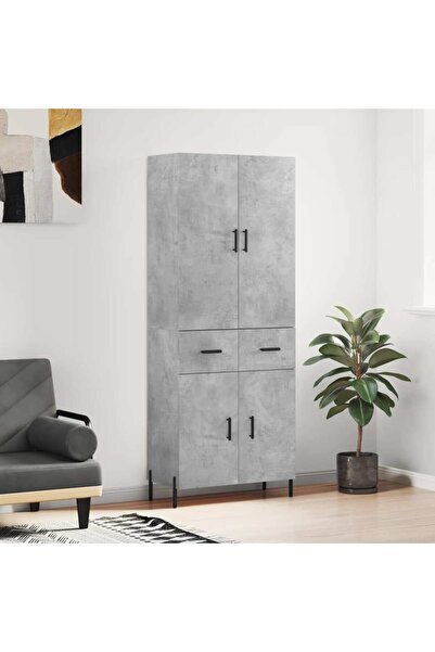 Concept Dulap înalt, gri beton, 69,5x34x180, lemn compozit
