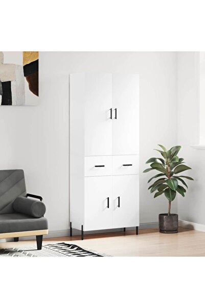 Concept Dulap înalt, alb, 69,5x34x180 cm, lemn compozit