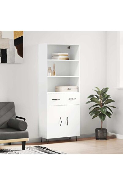Concept Dulap înalt, alb, 69,5x34x180 cm, lemn compozit