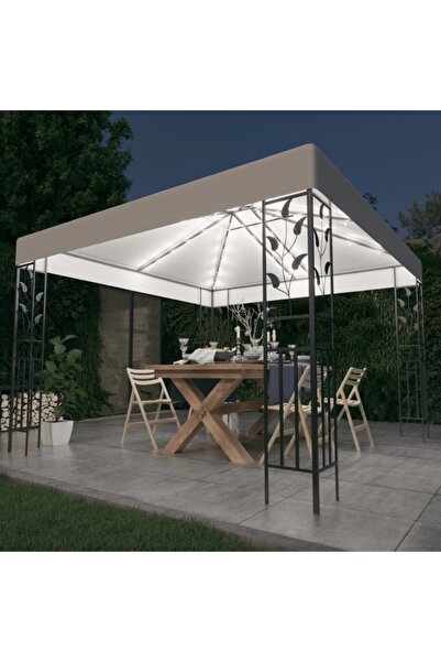 Concept Pavilion cu șiruri de lumini LED, alb, 3x3m